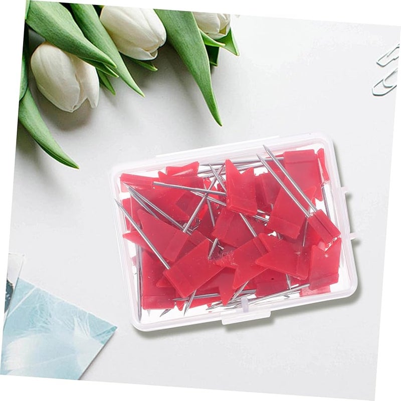 Red Push Pins 50pcs Bulletin Board Tacks for Home Office School Map Decorative - Image 3